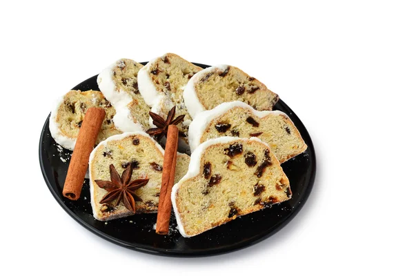 Christmas stollen isolerade — Stockfoto