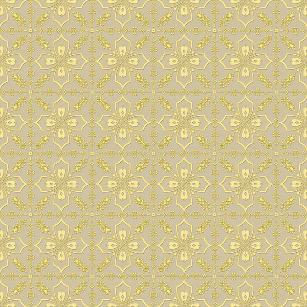 Golden floral pattern seamless background — Stock Photo, Image