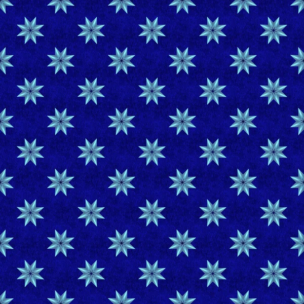Modèle d'étoile sans couture bleu néon sur fond texturé bleu — Photo