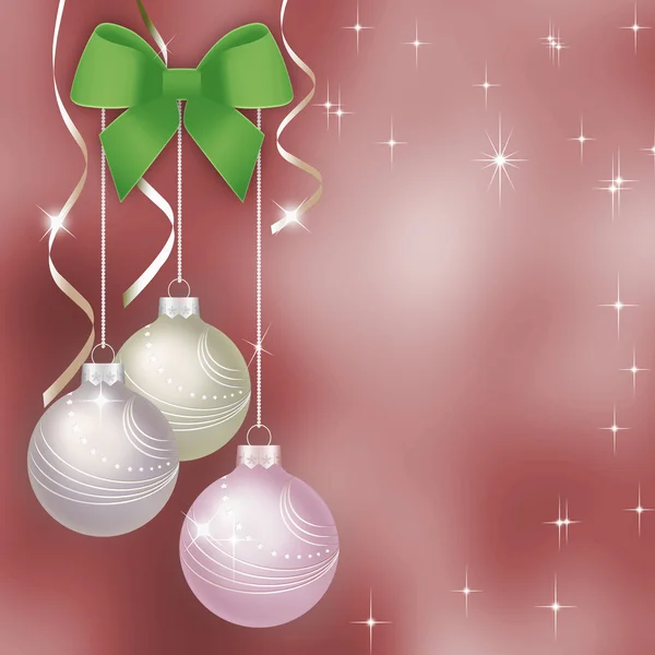 Fondo de Navidad rosa con bolas de Navidad — Foto de Stock