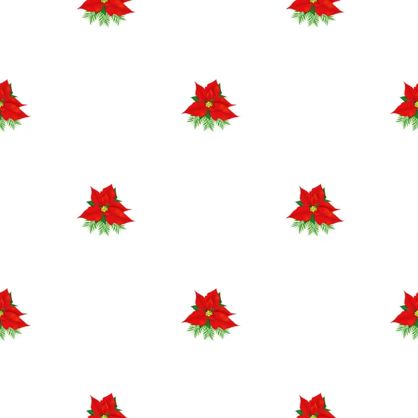 Fundo de Natal com padrão de poinsettia vermelho — Fotografia de Stock