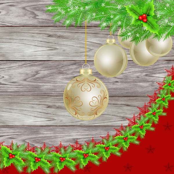 Рождественский фон с золотой безделушкой — стоковое фото