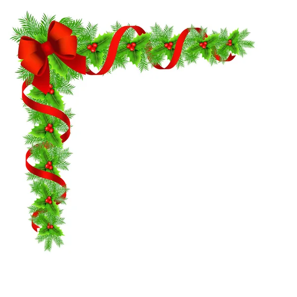 Christmas holly border — Stock Photo, Image