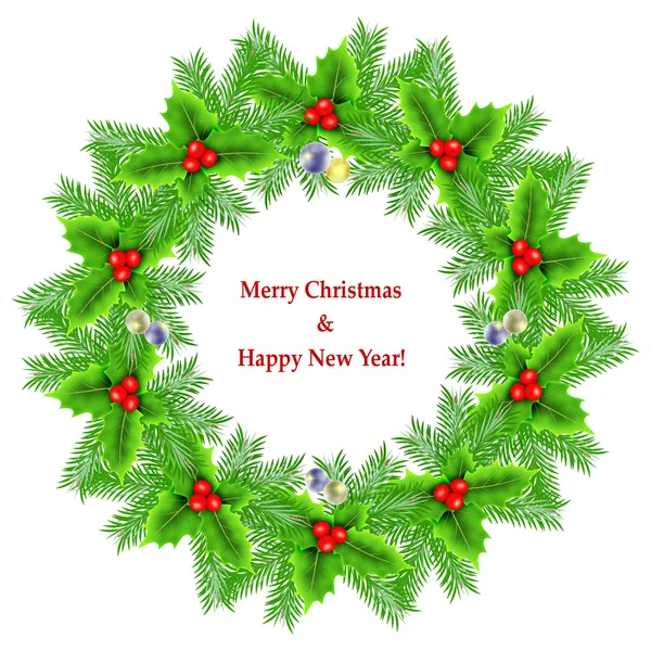 Christmas wreath on white — Stock Photo, Image