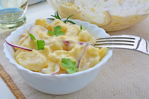 Fresh potato salad with mayonnaise — Stock Photo, Image