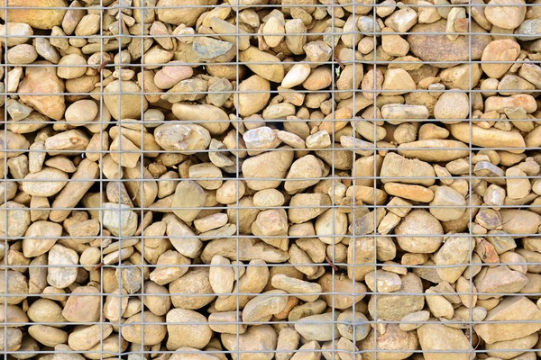 Gabion mesh fence detail — Stock Photo, Image