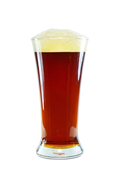 Glass of dark beer on white background — Stock Photo, Image