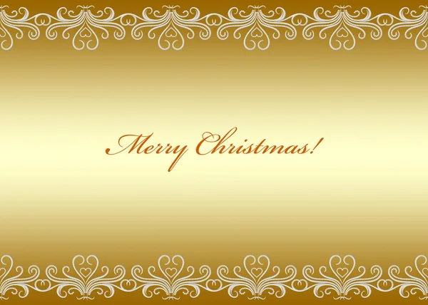 Golden Christmas card seamless border with swirly pattern — Stock Photo, Image