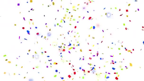 Confetti Party Popper Explosões Animação Colorido Com Preto Branco Fosco — Vídeo de Stock