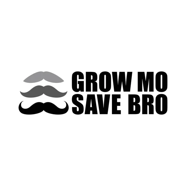 Men Health Maand Bewustzijn Met Grow Snor Bro Text Concept — Stockvector
