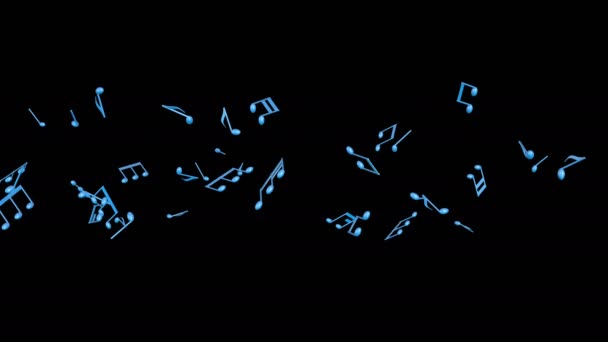 Flying Music Note Рендеринг Анимации Декоративного Видео — стоковое видео
