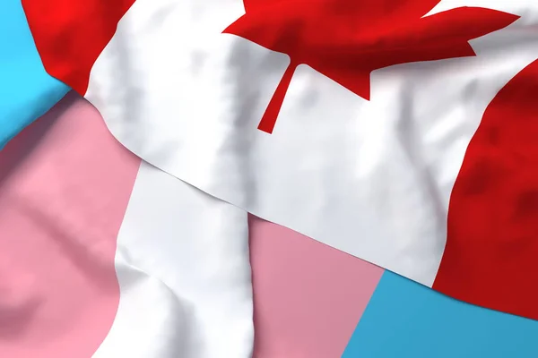 加拿大国旗支持尊重Lgbt Lgbtq跨性别3D渲染 — 图库照片