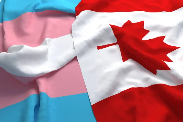 Canadá País Bandeira Apoio Respeito Lgbt Lgbtq Transgender Rendering — Fotografia de Stock