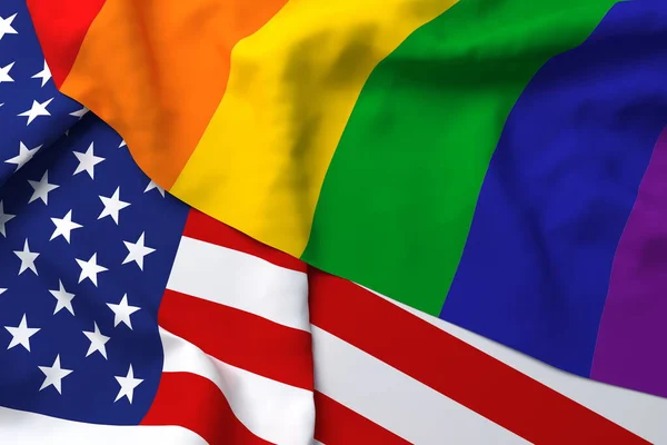 Eua América País Bandeira Apoio Respeito Lgbt Lgbtq Transgender Rendering — Fotografia de Stock