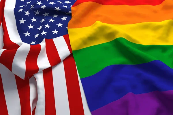Stati Uniti America Paese Bandiera Supporto Rispetto Lgbt Lgbtq Transgender — Foto Stock