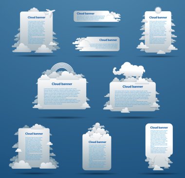 Set of Clouds Banners clipart
