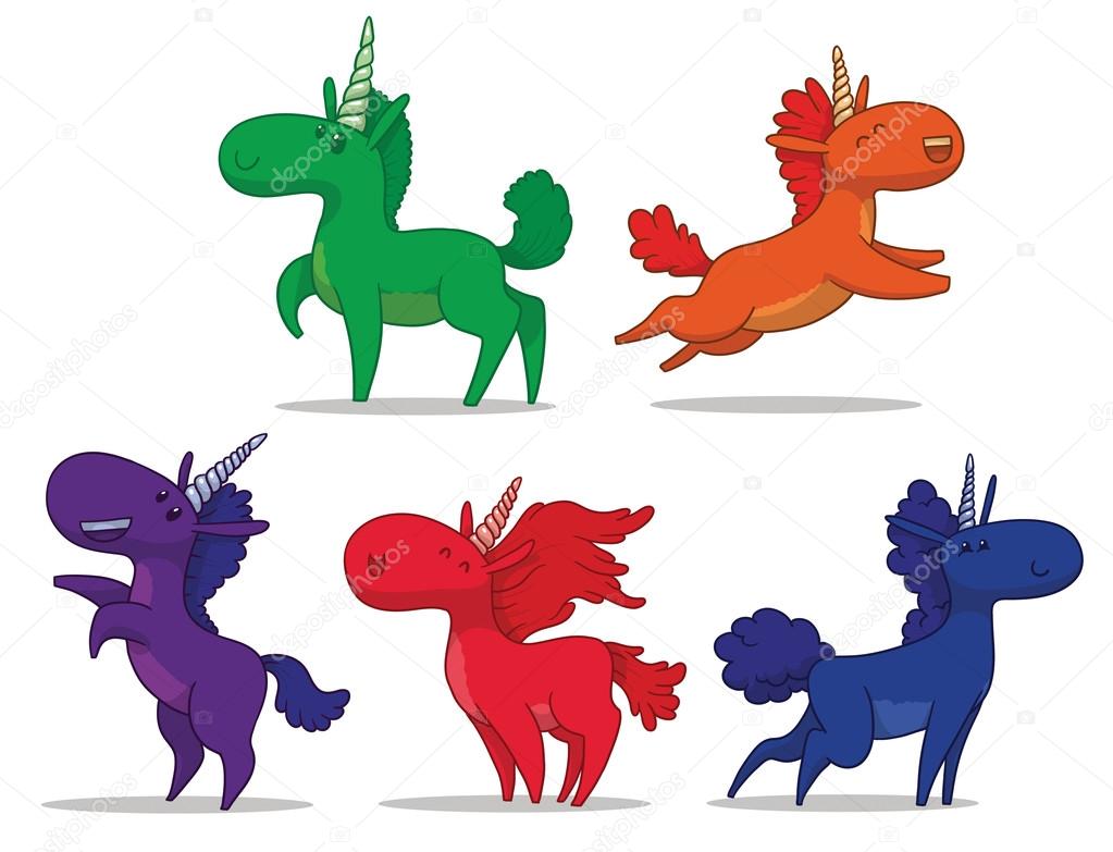 Set of cute unicorns