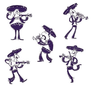 Mariachis seti, tek renkli