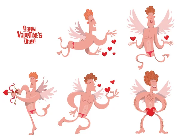 Conjunto de cupidos sexy — Vector de stock