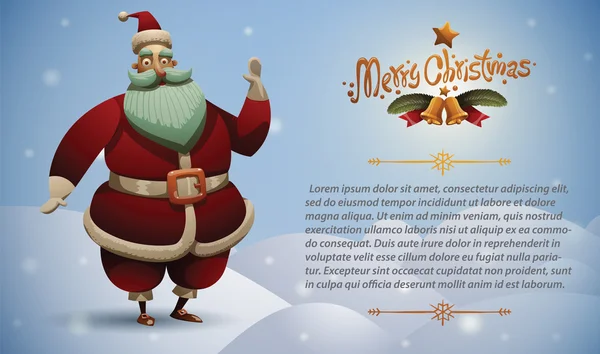 Tarjeta de Navidad Santa Claus lindo — Archivo Imágenes Vectoriales