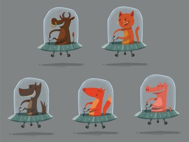 Ufo komik hayvanlar seti