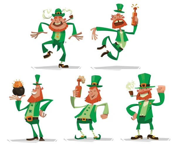 Sada zábavného leprechase — Stockový vektor