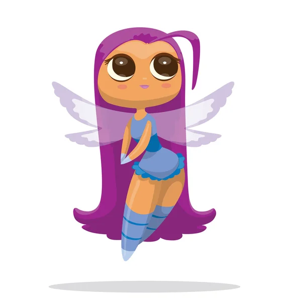 Милая фея с пурпурными волосами — стоковый вектор