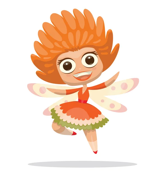 Cute fairy with orange hair — Stock Vector