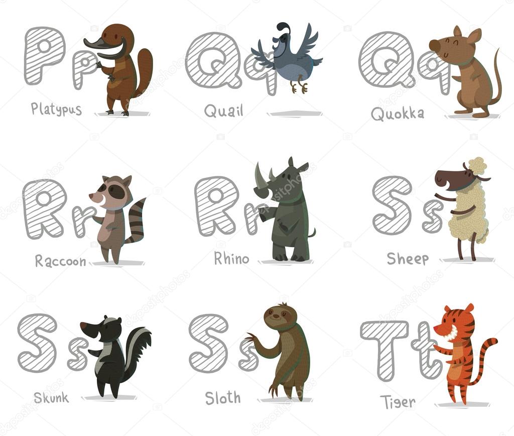 Alphabet Animals, letters P-T Stock Vector Image by ©IvanNikulin #111655182