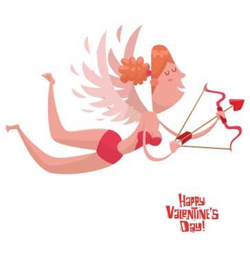 Bow ve ok uçan Pretty kadın cupid