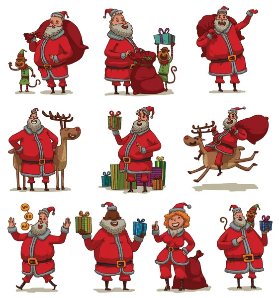 Uppsättning av olika Santa klausuler — Stock vektor