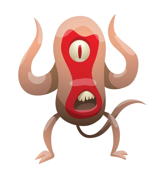 Oval beige monster — Stock Vector