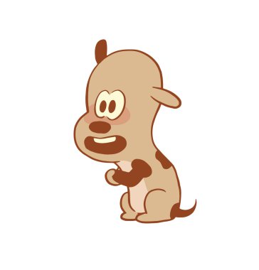 Komik küçük köpek bir şey yalvarıyor, renk görüntü