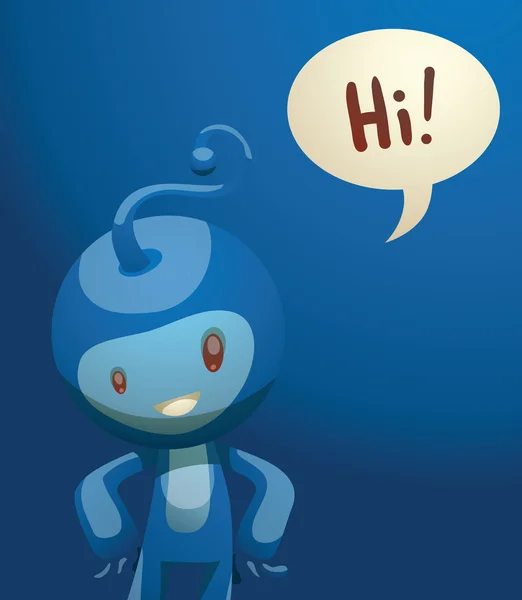 Petite créature bleue drôle, fond — Image vectorielle