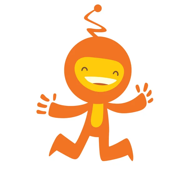 Funny little orange creature, flat style — Stock Vector