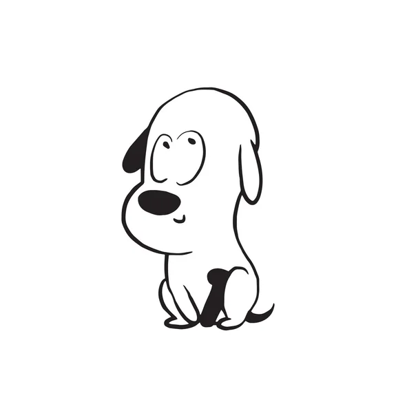 Divertido perrito mostrando que es bueno, estilo monocromo — Vector de stock