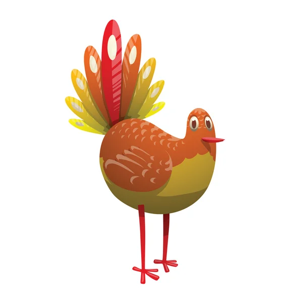 Funny fantasy plump tropical orange-yellow bird — Stock Vector