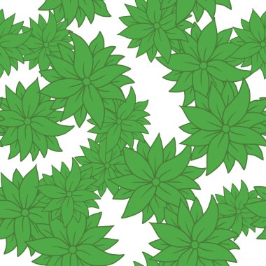 Beyaz arka planda yeşil krizantemler, dikişsiz desen