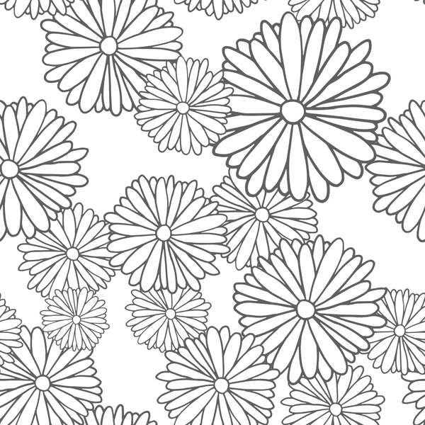 Marguerites sur fond blanc, motif sans couture — Image vectorielle