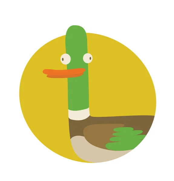 Cadre rond jaune, drôle de canard "bonne chance" — Image vectorielle