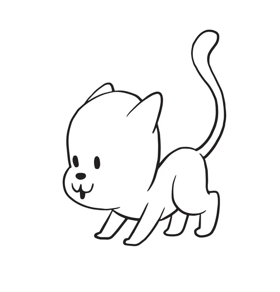 Carino piccolo gatto guardando qualcosa, in stile monocromatico — Vettoriale Stock