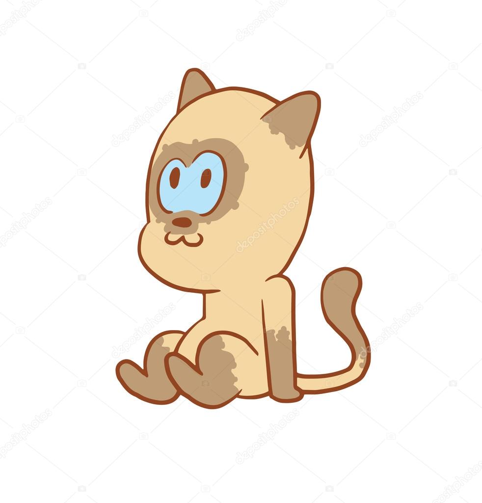 Petit Chat Mignon Rêvant De Quelque Chose Image De Couleur