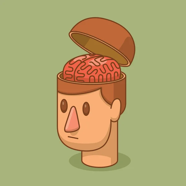 Open head of man with a brain