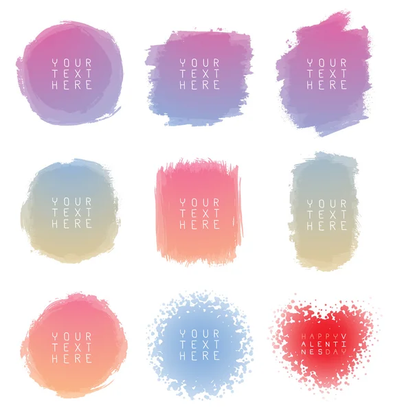 Set of hand-drawn watercolor brush strokes — Stock Vector