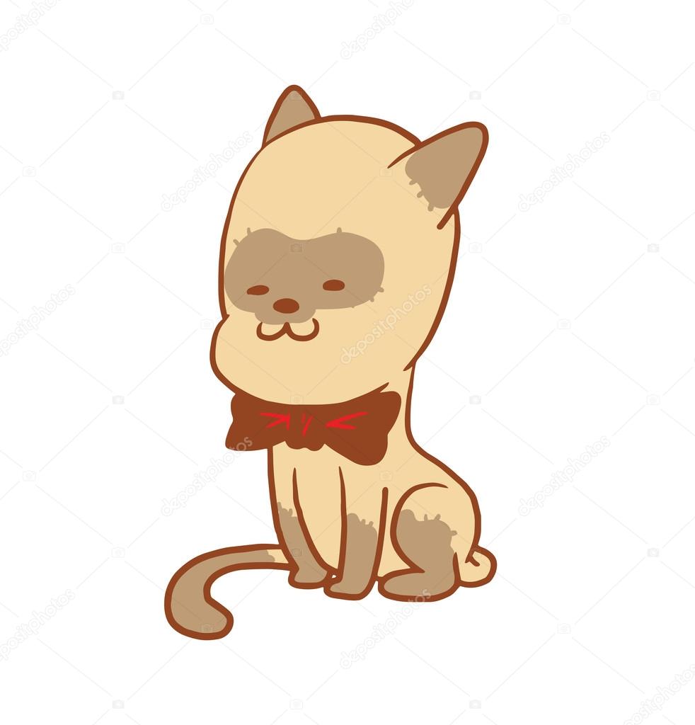 Petit Chat Mignon Se Reposant Avec Un Noeud Papillon Image