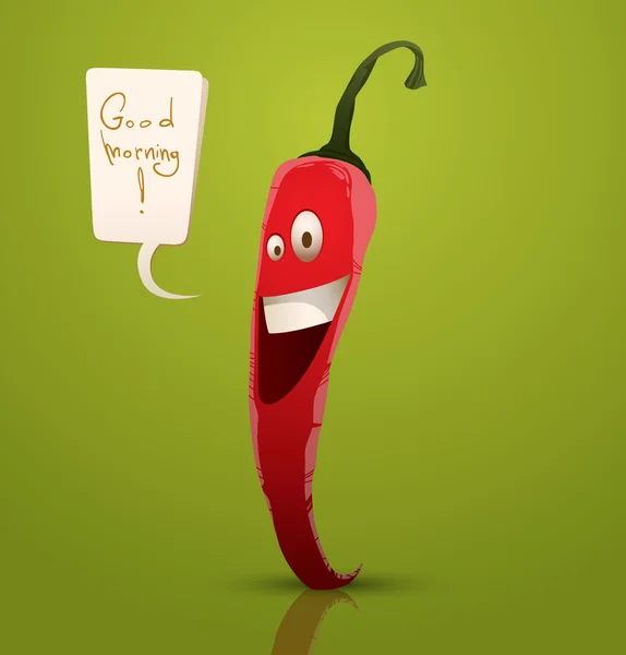 Ευτυχισμένος γελοιογραφία κόκκινη πιπεριά — Διανυσματικό Αρχείο