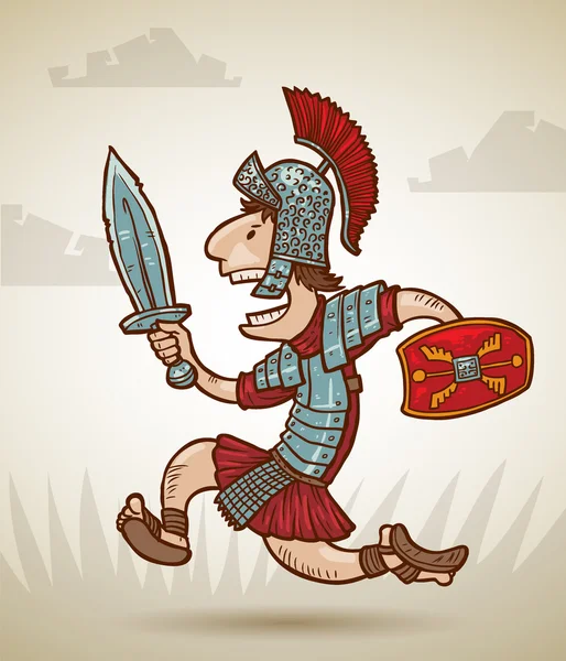 Running warrior roma — Vector de stock