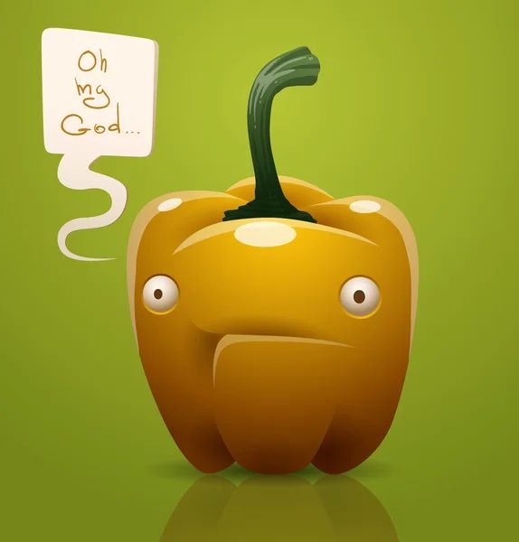 Szomorú rajzfilm sárga paprika — Stock Vector
