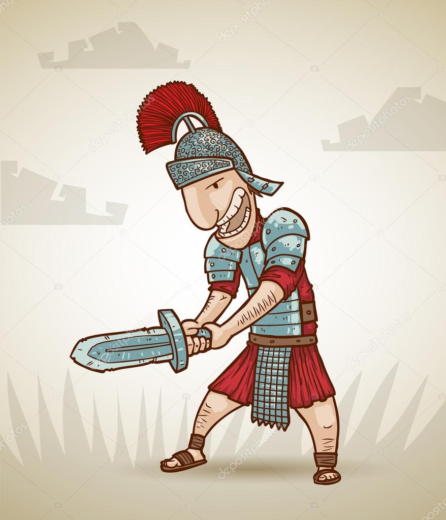 Rome warrior exercising with sword