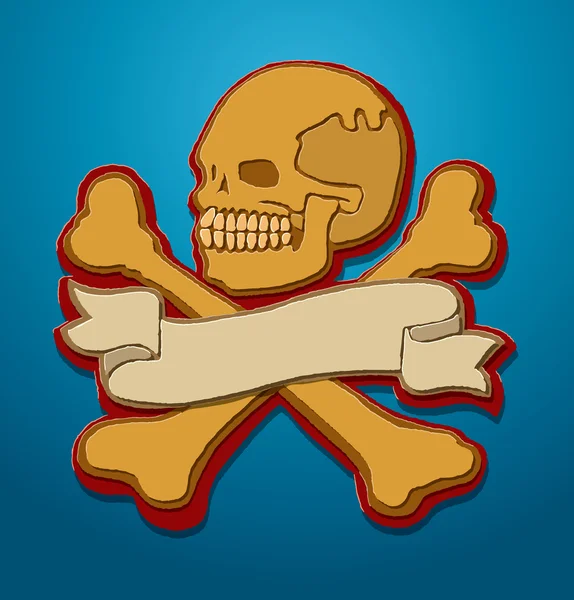 Бумажный пиратский череп — стоковый вектор